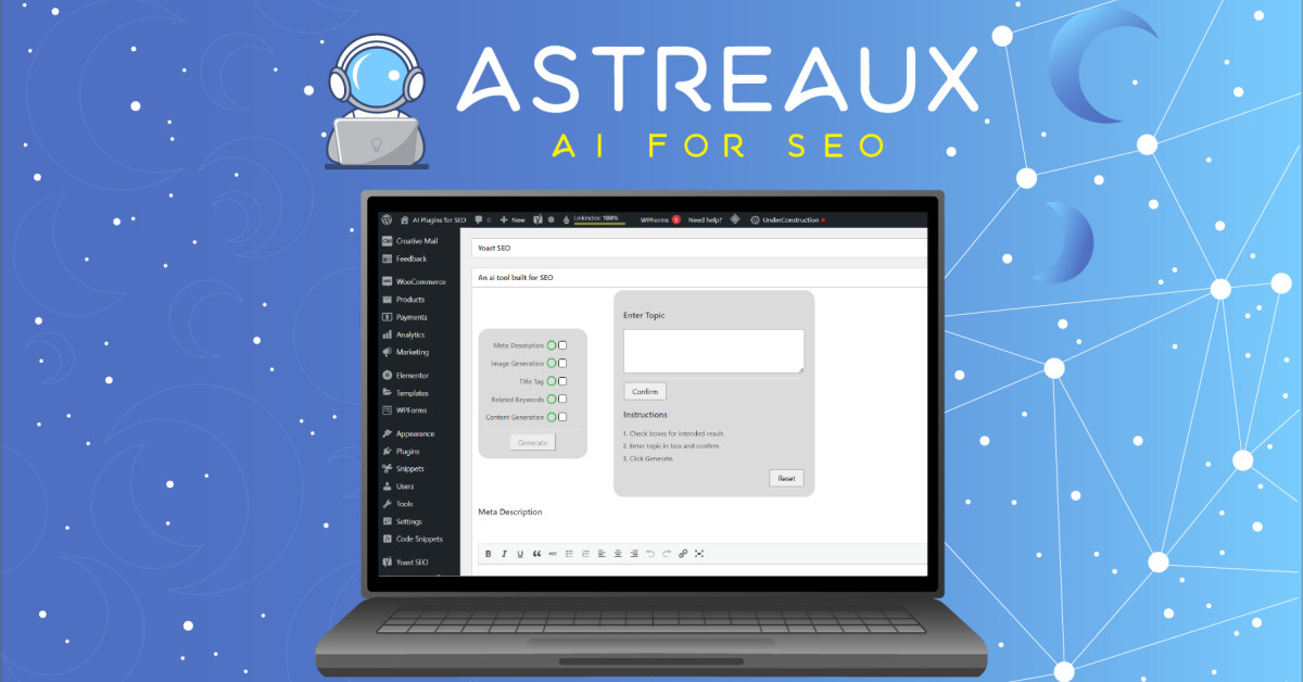Plugin AI per SEO svela il rivoluzionario plug-in AI, Astreaux
