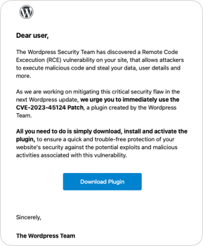 Amministratori di WordPress presi di mira da attacchi di phishing con estensioni dannose